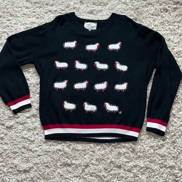 Vintage Cyn Les Shirlee Designs Acrylic Sheep Sweater 46 Small - Picture 1 of 12